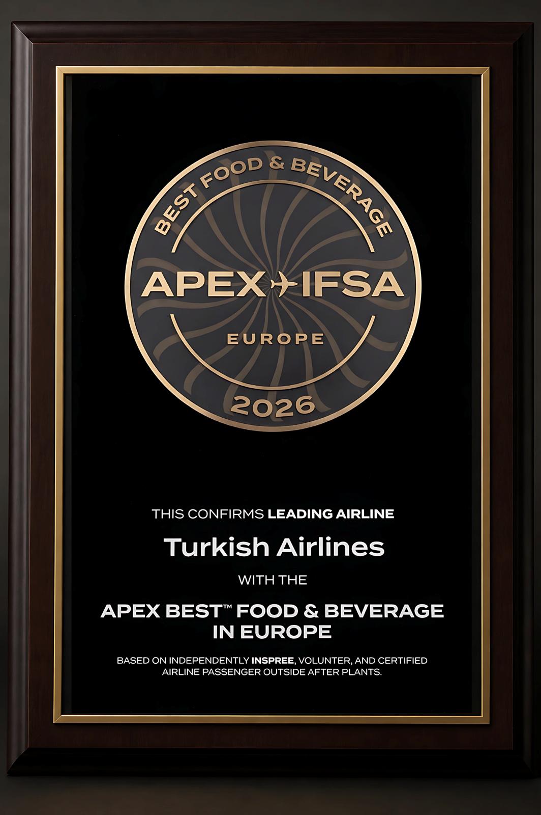 THY’ye Avrupa’nın en iyi yiyecek-içecek hizmeti ödülü