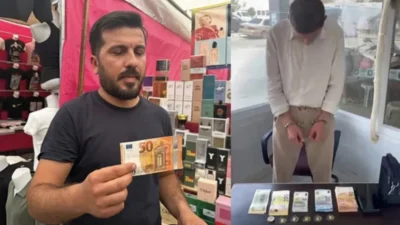 Semt pazarında sahte döviz ve altınlarla alışveriş yapmaya çalıştığı öne