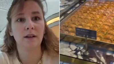 İstanbul Havalimanı’nda bir dilim baklavanın 8 Euro’ya satılmasına isyan eden