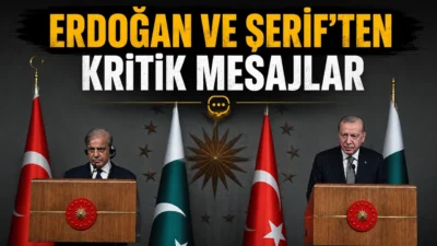 Pakistan Başbakanı Şahbaz Şerif'i İstanbul'da ağırlayan Cumhurbaşkanı Recep Tayyip Erdoğan,