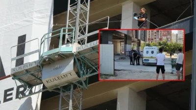 Konya'da yapımı devam eden bir plazanın dış cephe kaplamasını yapan