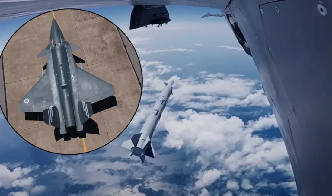 Bayraktar KIZILELMA'nın ROKETSAN'ın geliştirdiği havadan karaya süpersonik füze Jet-230 ile