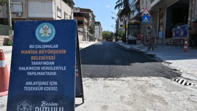 Manisa Büyükşehir Belediyesi, Soma ilçesi Turgutalp Mahallesi Atatürk Caddesi’nde sıcak