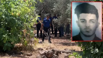 Antalya'nın Kepez ilçesindeki zeytinlikte, Mehmet Beyazıtlı’nın (25) elleri arkadan bağlı