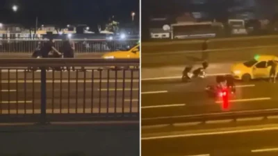 Bakırköy sahil yolunda 2 ayrı noktada motosiklet kazası meydana geldi.