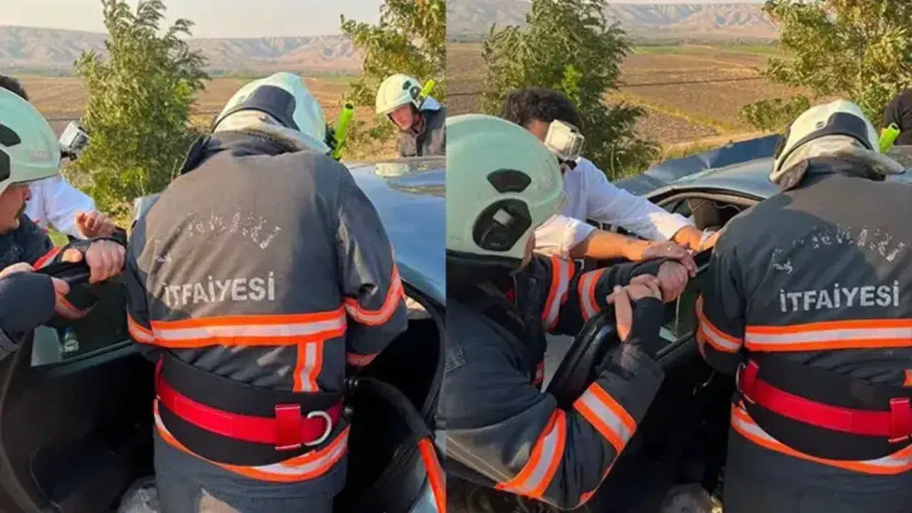 Çankırı'da Kızılırmak kara yolu Dedeköy mevkisinde iki otomobilin çarpışması sonucu
