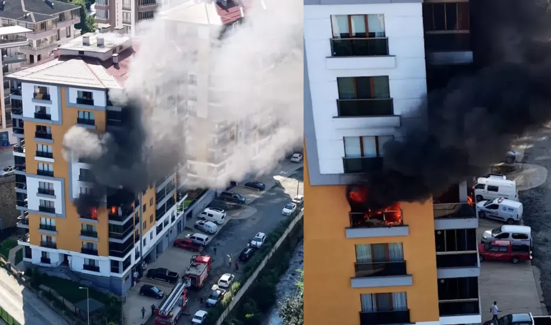 Rize'nin Ardeşen ilçesinde 10 katlı apartmanın 4'üncü katında yangın çıktı.
