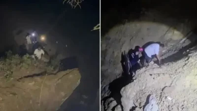 Adana’nın Kozan ilçesinde balık tutmak için şişme botla Göksu Nehri’ne
