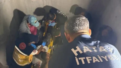 Hatay'ın Defne ilçesinde inşaat halindeki bir binanın asansör boşluğuna düşen