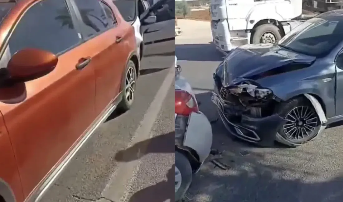 Mardin'in Kızıltepe ilçesinde sürücülerinin direksiyon hakimiyetini kaybettiği 3 otomobilin çarpışması