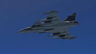 Macaristan ordusuna ait ‘Gripen’ tipi savaş uçağının Szolnok kenti yakınlarında