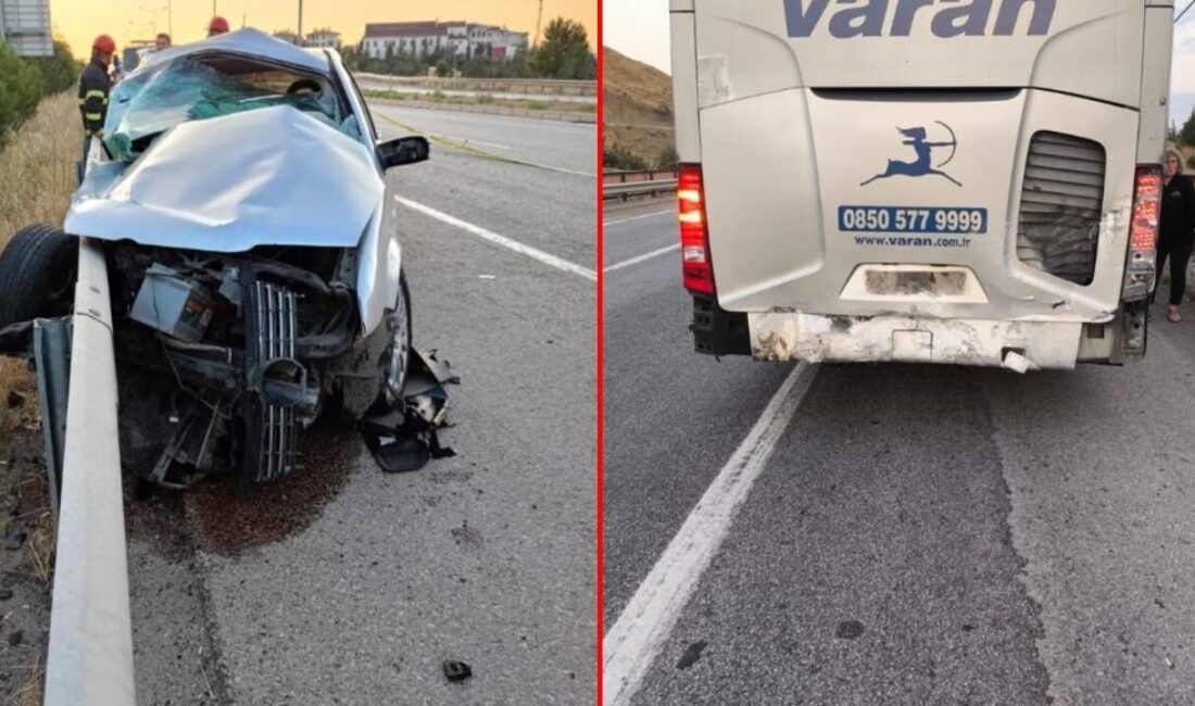 Kırıkkale'de otomobilin yolcu otobüsüne çarptığı kazada 1 kişi hayatını kaybetti.